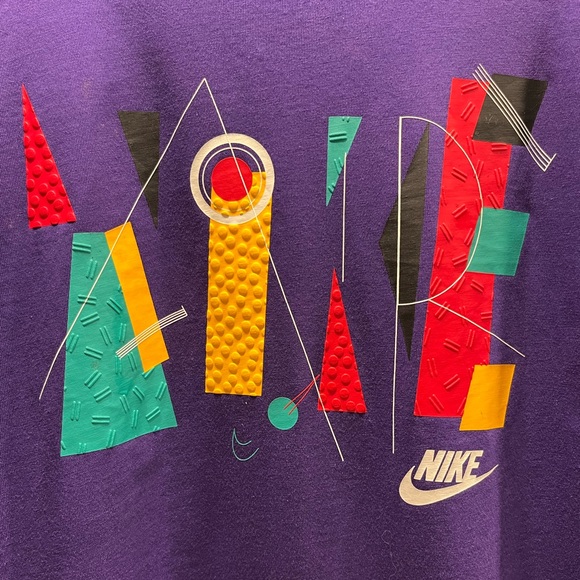 Nike Air Long Sleeve purple with 90’s detailing, 💯 cotton, great condition LG - Picture 5 of 13